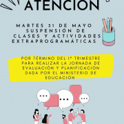 Suspensión de clases 31 de Mayo