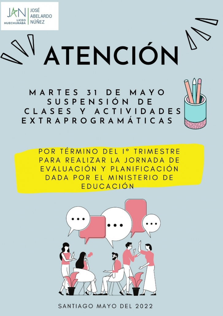 Suspensión de clases 31 de Mayo